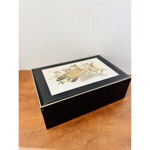 Art Of Chokin Yoshinobu Hara Black Lacquered Music Jewelry Box, In Original Box